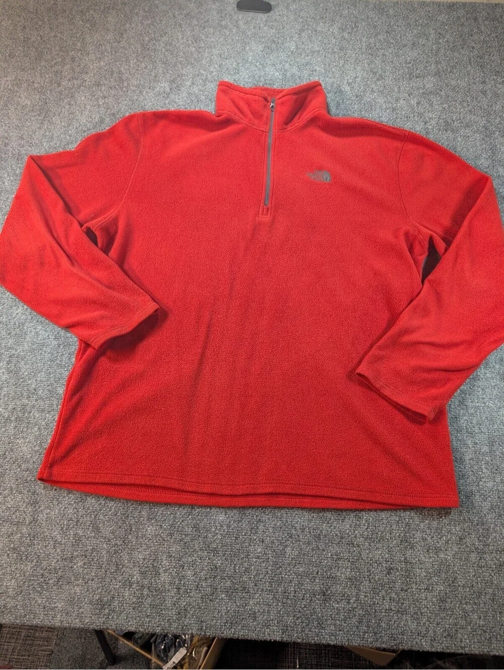 The North Face Mens XL Red Fleece Full Zip Outdoor Utility Fall Winter Hiking